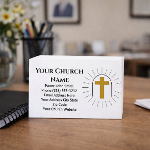 Gouden Kruis Logo Kerk Pastor Visitekaartje