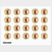 Gouden Kruis Poinsettia Kerst stickers (Vel)