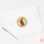 Gouden Kruis Poinsettia Kerst stickers (Envelop)