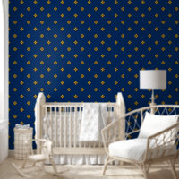 Gouden kruisbloemige bloemen op Deep Blue