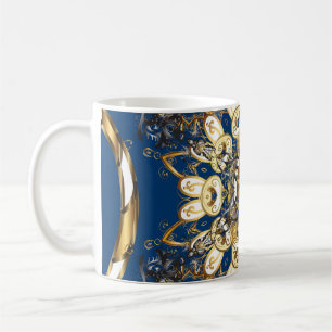 Gouden krullen, oosters patroon. koffiemok