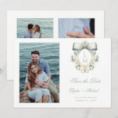 Gouden kuif met groene boog save the date (Voorkant / Achterkant)