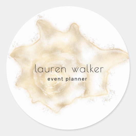 gouden kust elegant monogram ronde sticker (Voorkant)