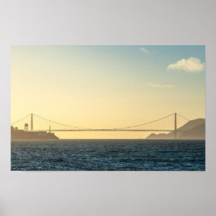 Gouden Kustbrug Zonsondergang Foto Poster Print