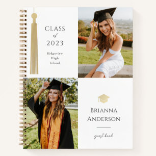Gouden kwastje & Pet Wit 2 foto Afstuderen Notitieboek