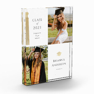 Gouden kwastje & Pet Wit Afstuderen Fotoblok
