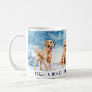 Gouden Labrador Retrievers in Sneeuw Kerstmug Koffiemok