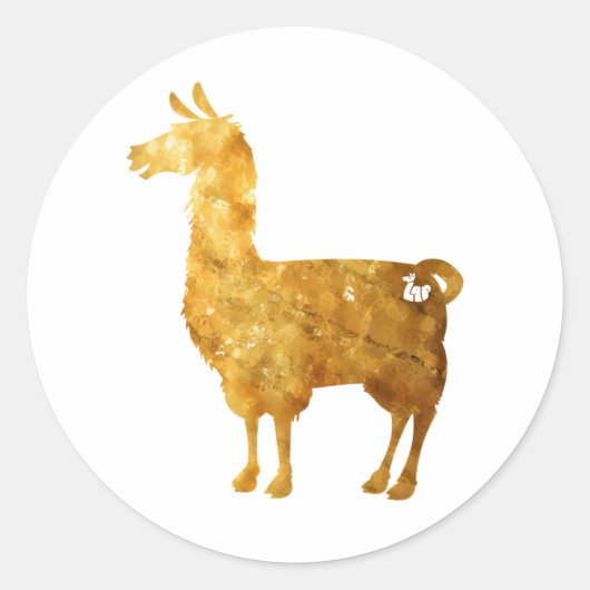 Gouden lama Stickers (Voorkant)