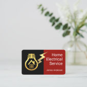Gouden Lamp Home Aangedreven Door Bliksem Visitekaartje (Staand voorkant)