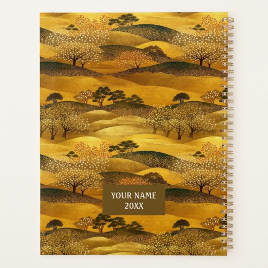 Gouden landschap Chiyogami Planner (Achterkant)