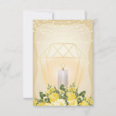 Gouden lantaarn en Gele Bloemen Kaart (Achterkant)