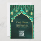 Gouden Lantaarns Smaragd Groen Gordijn Moslim Brui Kaart (Achterkant)