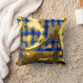 Gouden Lapislazuli kleuren Kussen (Deken)