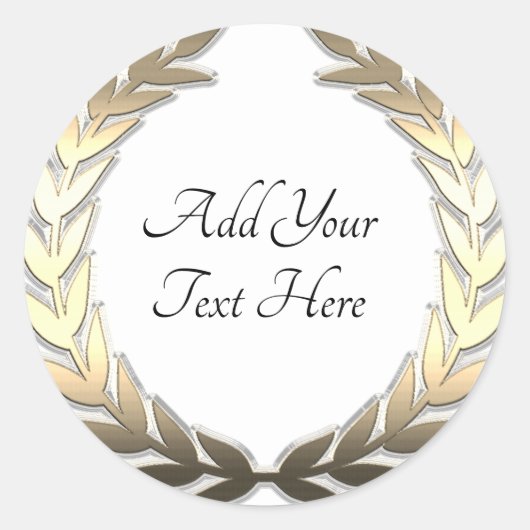 Gouden Laurel Klassieke ronde Sticker (Voorkant)