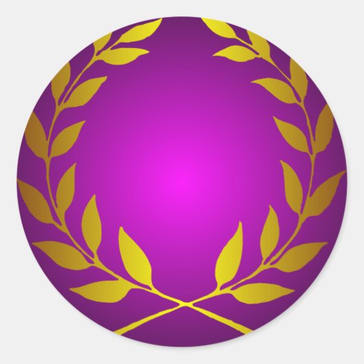 Gouden Laurel krans ronde Sticker (Voorkant)