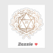 Gouden Laurels D20 Dice Fantasy Game Master Sticker (Vel)