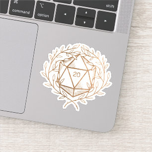 Gouden Laurels D20 Dice Fantasy Game Master Sticker