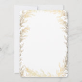  gouden lauwerkrans Elegante bruiloft Kaart (Achterkant)