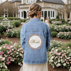 Gouden Lavendel Bloemen Floral Chique Elegant Brui Denim Jacket