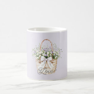Gouden lavendel bloemige liefde koffiemok