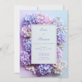 Gouden Lavendel Hydrangea Lijst Trouwkaart Kaart