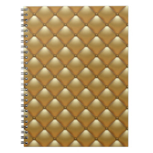 Gouden lederen bekleding, bank. notitieboek