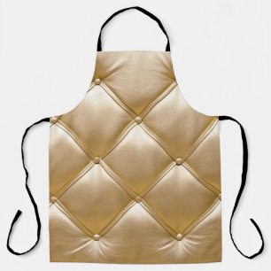 Gouden lederen bekleding close-up schort