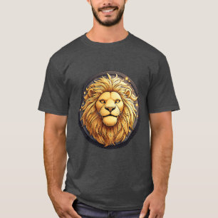 Gouden Leeuw Binnen Kosmische Cirkel T-shirt