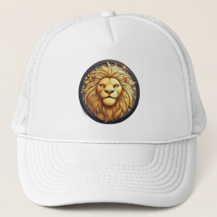 Gouden Leeuw Binnen Kosmische Cirkel Trucker Pet