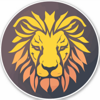 Gouden Leeuw hoofd embleem Sticker