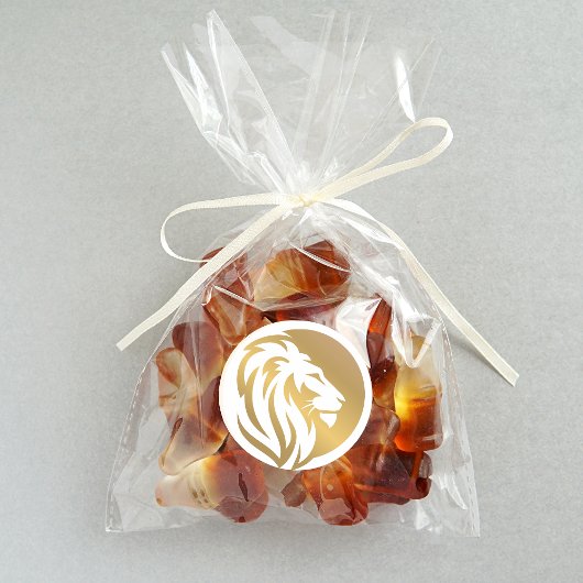 Gouden Leeuw Logo Eenvoudig Ronde Sticker