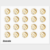 Gouden Leeuw Logo Eenvoudig Ronde Sticker (Vel)