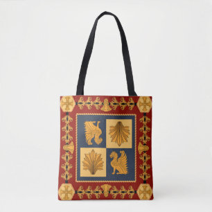 Gouden leeuwen: Art Nouveau sjaal ontwerp Draagtas