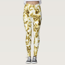 Gouden Leggings Goud Stijlvolle Patroon Leggings