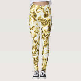 Gouden Leggings Goud Stijlvolle Patroon Leggings