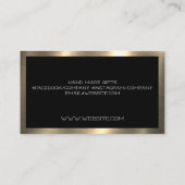 Gouden Leren Hartpatroon Visitekaartje (Achterkant)