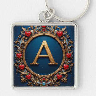 Gouden Letter A Hart Monogram Persoonlijke Stijl ✨ Sleutelhanger