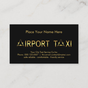 Gouden Letter-A Vliegtuig Luchthaven Taxi Visitekaartje