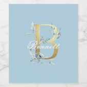 Gouden Letter "B" Aanpasbaar Wijn Etiket (Enkel label)