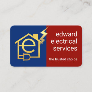Gouden Letter-e Huishoudelijke Elektrische Circuit Visitekaartje