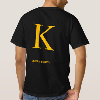 Gouden Letter k Koningin Energie Shirt – Luxe Zwar