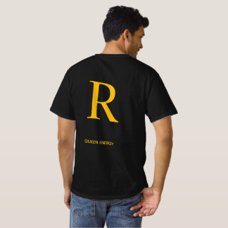 Gouden Letter R Queen Energy Shirt – Luxe Zwart