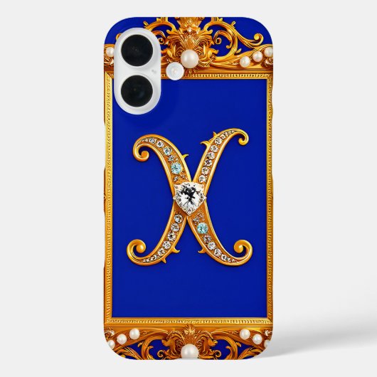 Gouden letter X met juwelen Case-Mate iPhone Case (Achterkant)