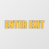 Gouden letters Enter Exit winkel zakelijke deur Raamsticker (Vel)