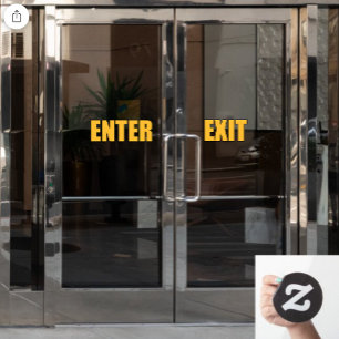 Gouden letters Enter Exit winkel zakelijke deur Raamsticker