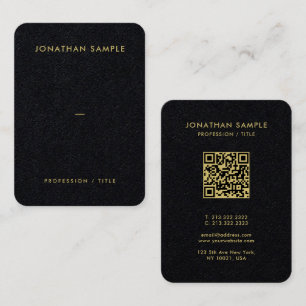 Gouden Lettertype QR Code Premium Zwart Mighty Lux Visitekaartje