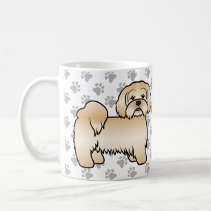 Gouden Lhasa Apso Mooie Cartoonhond Illustratie Koffiemok