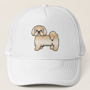 Gouden Lhasa Apso Schattige Cartoonhond Illustrati Trucker Pet