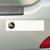 Gouden libel in zwarte cirkel bumpersticker (Op auto)