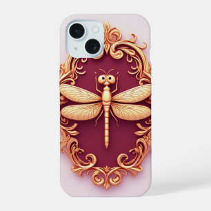 Gouden libelle sieraden stijl artistieke esthetiek iPhone 15 hoesje